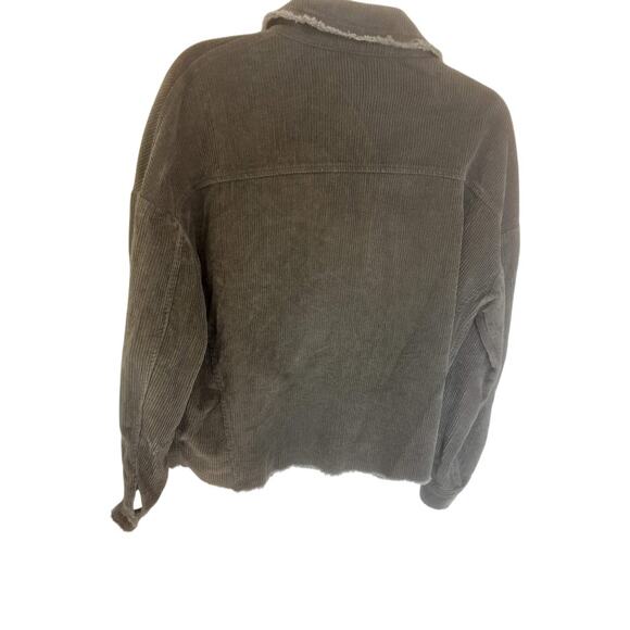 La Miel Corduroy Button Front Jacket Green Size L 100% Cotton - Picture 3 of 4